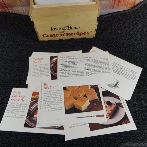VTG Taste of Home Wood Crate O' Recipes 180 cards~4x6.~ Chef Life~ - Picture 3 of 4